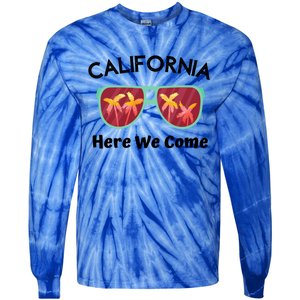 California Here We Come Vacation Road Trip Sunglasses Palm Cool Gift Tie-Dye Long Sleeve Shirt