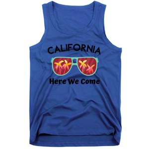 California Here We Come Vacation Road Trip Sunglasses Palm Cool Gift Tank Top