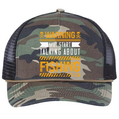 Certified Hobbiest Warning May Start Talking About Fishing Retro Rope Trucker Hat Cap