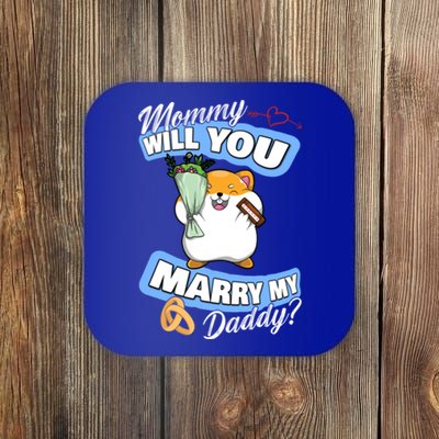 Cute Hamster Wedding Offer Mommy Will You Marry My Daddy Great Gift Coaster