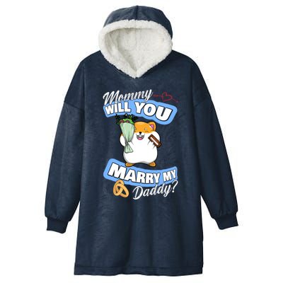 Cute Hamster Wedding Offer Mommy Will You Marry My Daddy Great Gift Hooded Wearable Blanket