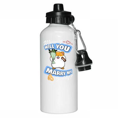 Cute Hamster Wedding Offer Mommy Will You Marry My Daddy Great Gift Aluminum Water Bottle