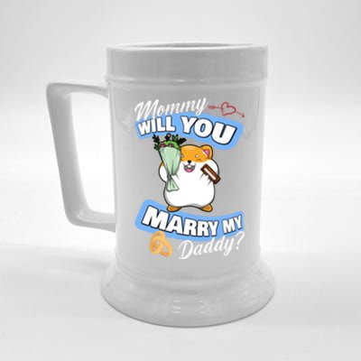 Cute Hamster Wedding Offer Mommy Will You Marry My Daddy Great Gift Beer Stein