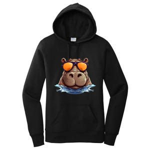 Cool Hippo with Sunglasses for funny Animals Costume Women's Pullover Hoodie