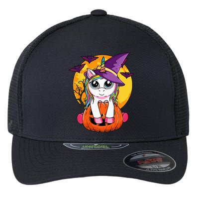 Cute Halloween Witchy Unicorn Halloween Flexfit Unipanel Trucker Cap