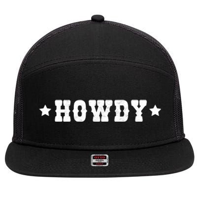 Cow Howdy Western Rodeo Southern Horse Lover Cow Gift 7 Panel Mesh Trucker Snapback Hat