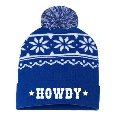 Cow Howdy Western Rodeo Southern Horse Lover Cow Gift USA-Made Snowflake Beanie