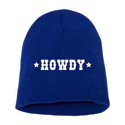 Cow Howdy Western Rodeo Southern Horse Lover Cow Gift Short Acrylic Beanie