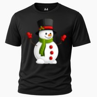 Cute Happy Winter Snowman Cooling Performance Crew T-Shirt