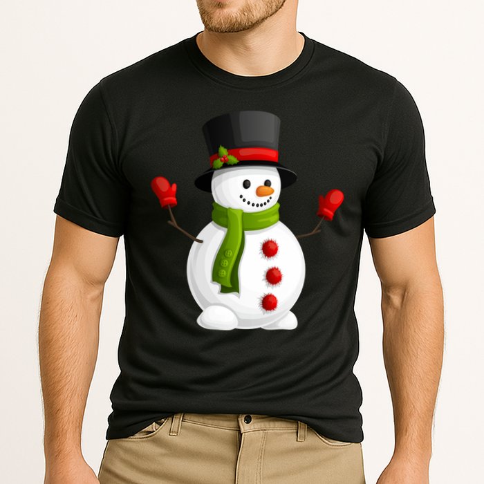 Cute Happy Winter Snowman Cooling Performance Crew T-Shirt