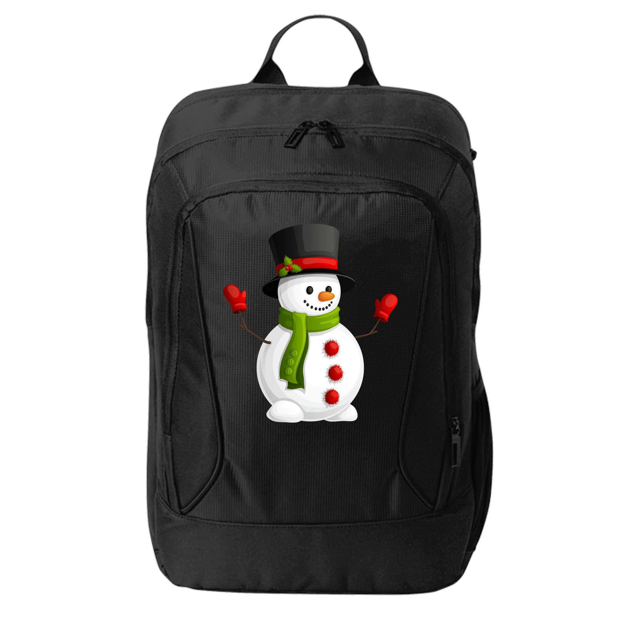 Cute Happy Winter Snowman City Backpack