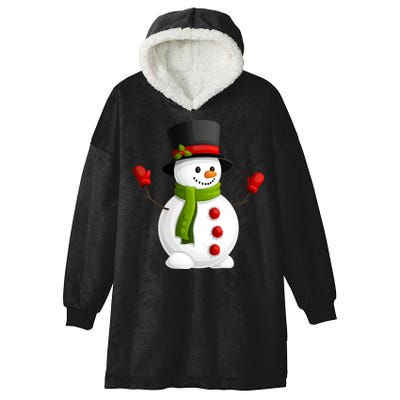 Cute Happy Winter Snowman Hooded Wearable Blanket
