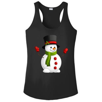 Cute Happy Winter Snowman Ladies PosiCharge Competitor Racerback Tank