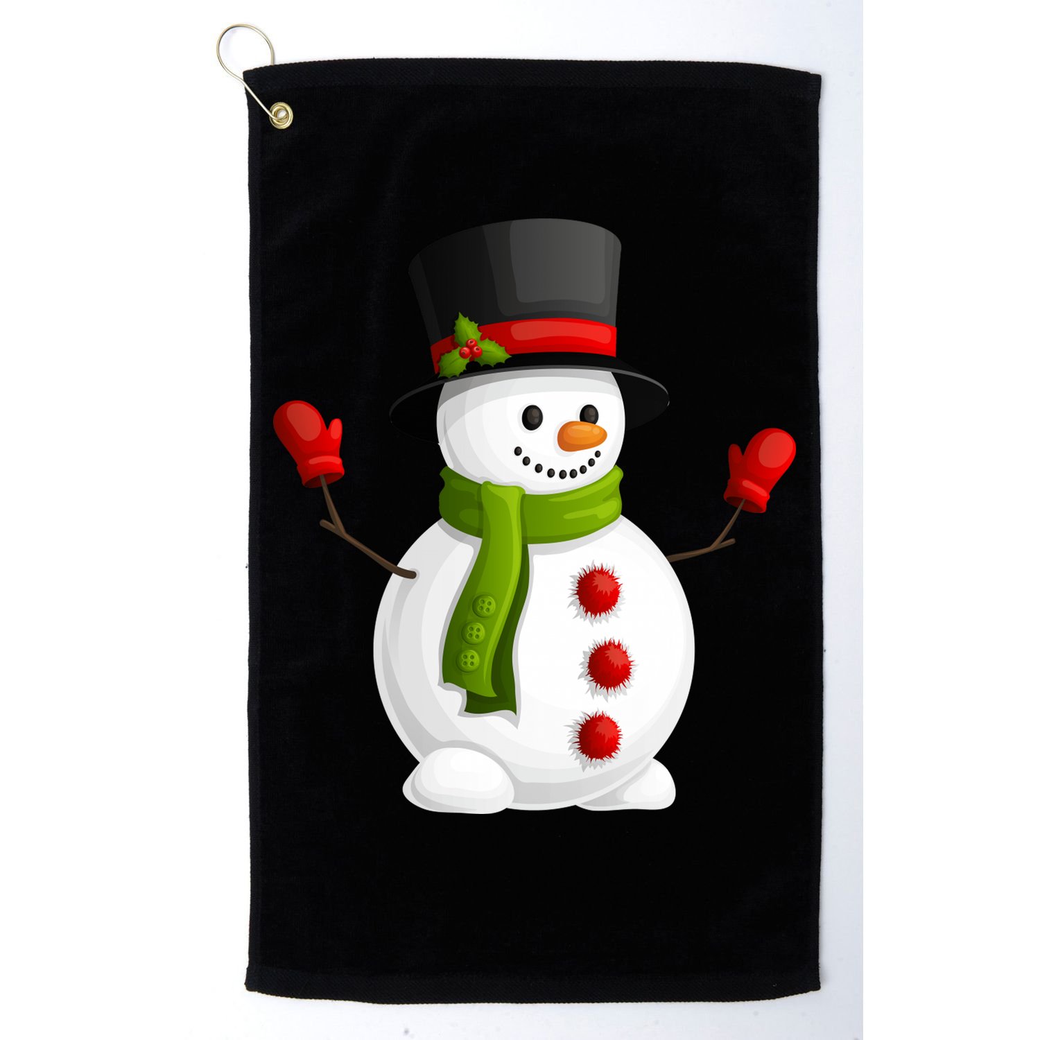 Cute Happy Winter Snowman Golf Towel