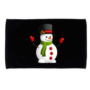 Cute Happy Winter Snowman Microfiber Hand Towel