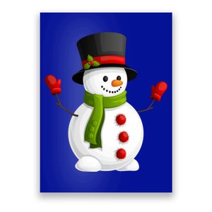 Cute Happy Winter Snowman Poster