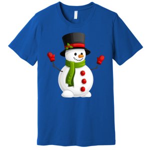 Cute Happy Winter Snowman Premium T-Shirt