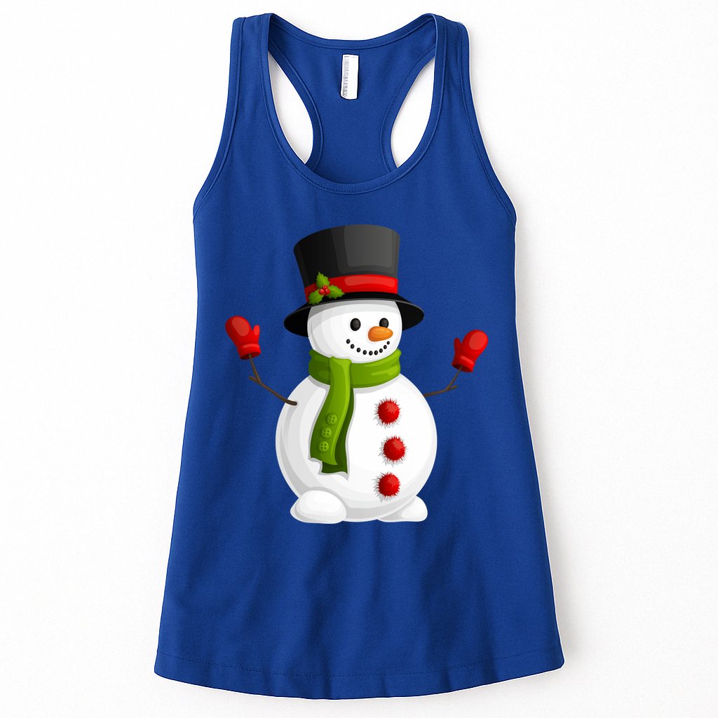 Cute Happy Winter Snowman Womens Tank Top