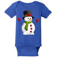Cute Happy Winter Snowman Baby Bodysuit