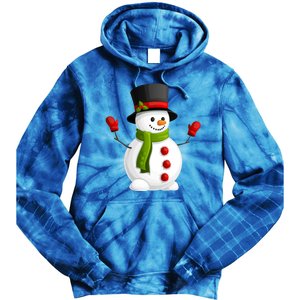 Cute Happy Winter Snowman Tie Dye Hoodie