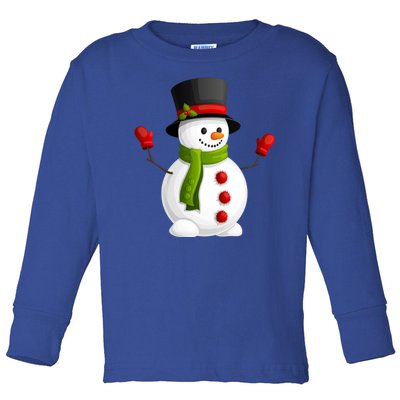 Cute Happy Winter Snowman Toddler Long Sleeve Shirt