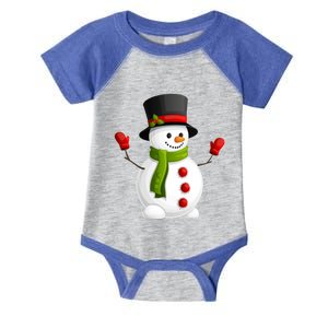 Cute Happy Winter Snowman Infant Baby Jersey Bodysuit