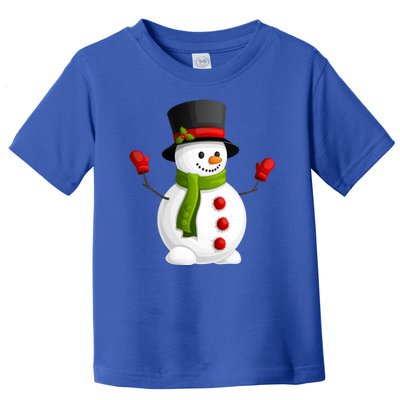 Cute Happy Winter Snowman Toddler T-Shirt