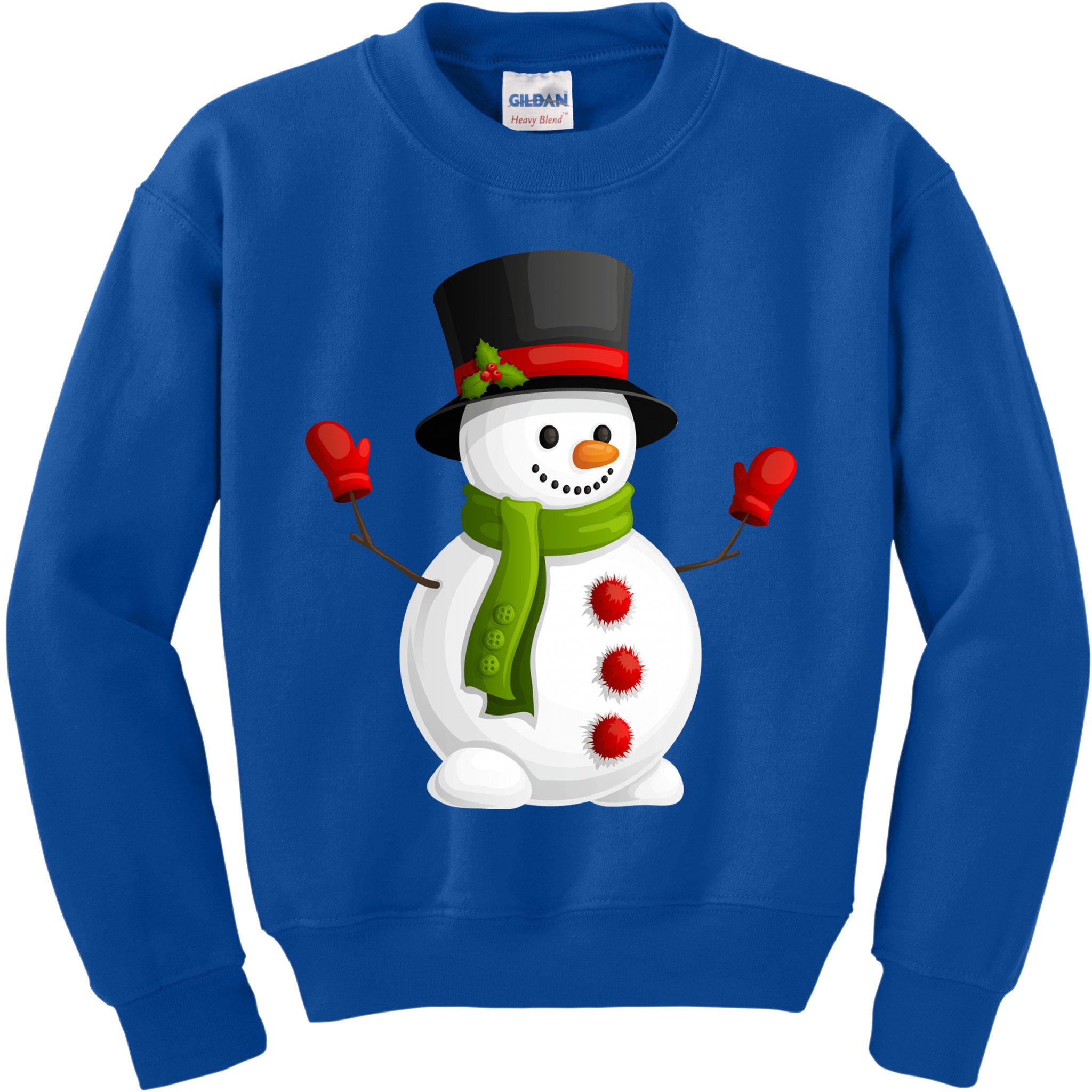 Cute Happy Winter Snowman Kids Sweatshirt