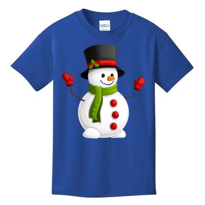 Cute Happy Winter Snowman Kids T-Shirt