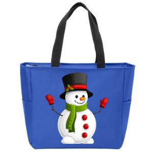 Cute Happy Winter Snowman Zip Tote Bag