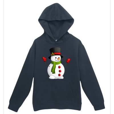 Cute Happy Winter Snowman Urban Pullover Hoodie