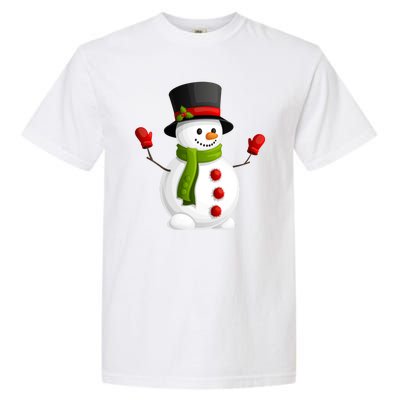 Cute Happy Winter Snowman Garment-Dyed Heavyweight T-Shirt