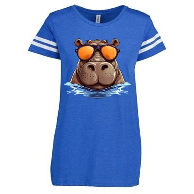 Cool Hippo With Sunglasses For Funny Animals Costume Enza Ladies Jersey Football T-Shirt