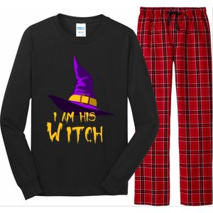 Couples Halloween Witch Ha I Am His Witch Costumes Cool Gift Long Sleeve Pajama Set