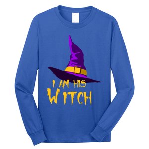 Couples Halloween Witch Ha I Am His Witch Costumes Cool Gift Long Sleeve Shirt