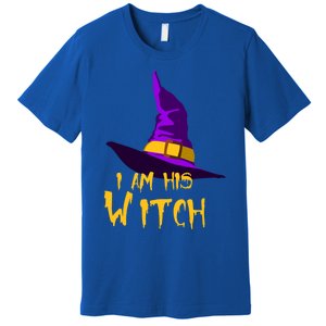 Couples Halloween Witch Ha I Am His Witch Costumes Cool Gift Premium T-Shirt