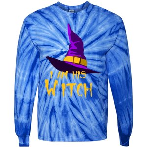 Couples Halloween Witch Ha I Am His Witch Costumes Cool Gift Tie-Dye Long Sleeve Shirt