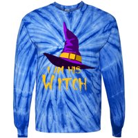 Couples Halloween Witch Ha I Am His Witch Costumes Cool Gift Tie-Dye Long Sleeve Shirt