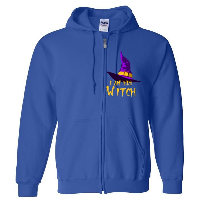 Couples Halloween Witch Ha I Am His Witch Costumes Cool Gift Full Zip Hoodie