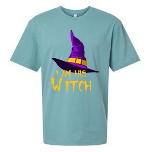 Couples Halloween Witch Ha I Am His Witch Costumes Cool Gift Sueded Cloud Jersey T-Shirt