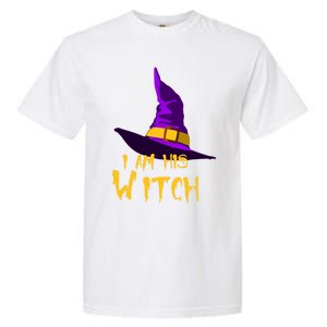 Couples Halloween Witch Ha I Am His Witch Costumes Cool Gift Garment-Dyed Heavyweight T-Shirt