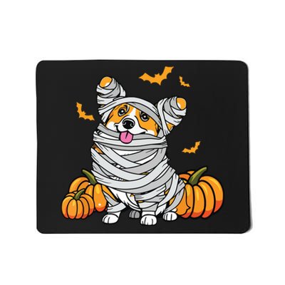 Cute Halloween Welsh Corgi Mummy Costume Dog Lover Pumpkin Mousepad