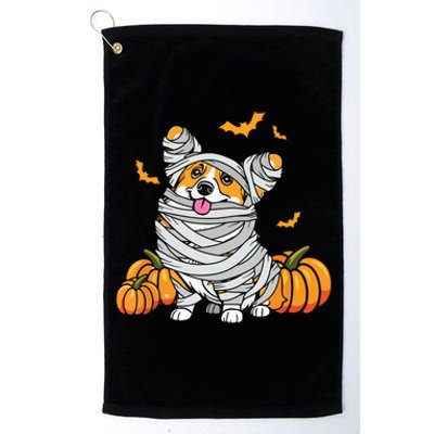 Cute Halloween Welsh Corgi Mummy Costume Dog Lover Pumpkin Platinum Collection Golf Towel