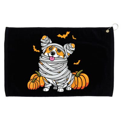 Cute Halloween Welsh Corgi Mummy Costume Dog Lover Pumpkin Grommeted Golf Towel