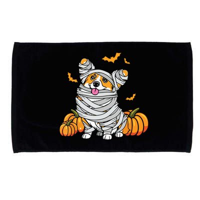 Cute Halloween Welsh Corgi Mummy Costume Dog Lover Pumpkin Microfiber Hand Towel