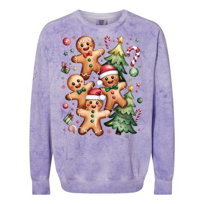 Christmas Holiday Xmas Gingerbread Christmas Tree Colorblast Crewneck Sweatshirt