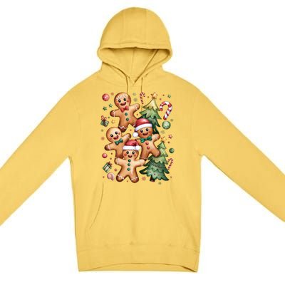 Christmas Holiday Xmas Gingerbread Christmas Tree Premium Pullover Hoodie