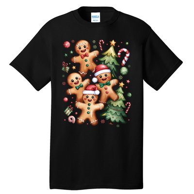 Christmas Holiday Xmas Gingerbread Christmas Tree Tall T-Shirt