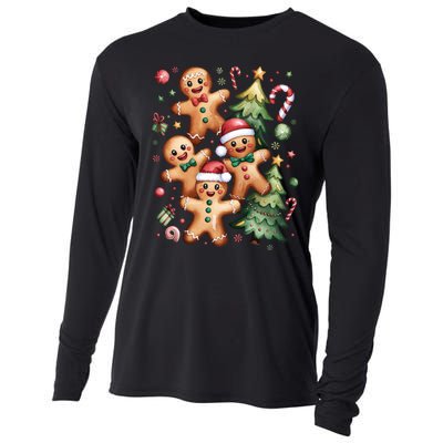 Christmas Holiday Xmas Gingerbread Christmas Tree Cooling Performance Long Sleeve Crew