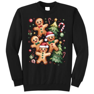 Christmas Holiday Xmas Gingerbread Christmas Tree Tall Sweatshirt